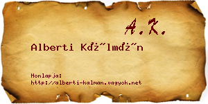 Alberti Kálmán névjegykártya